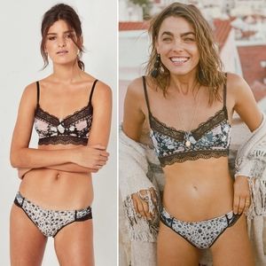 Spell designs winona lace bralette bra L black.